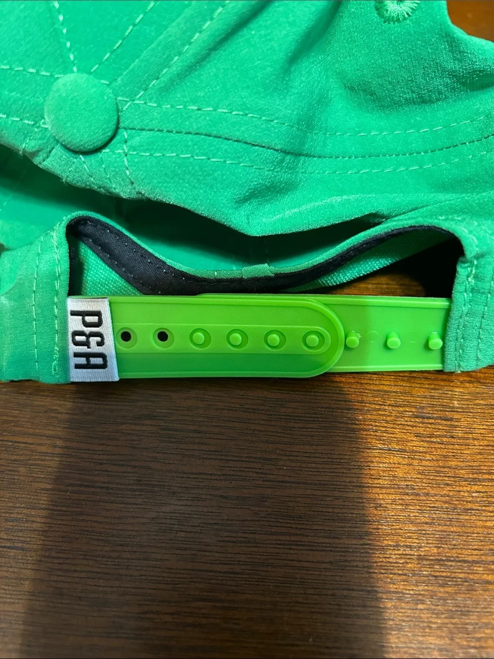 Master’s Pimento SnapBack hat in hard to find green.